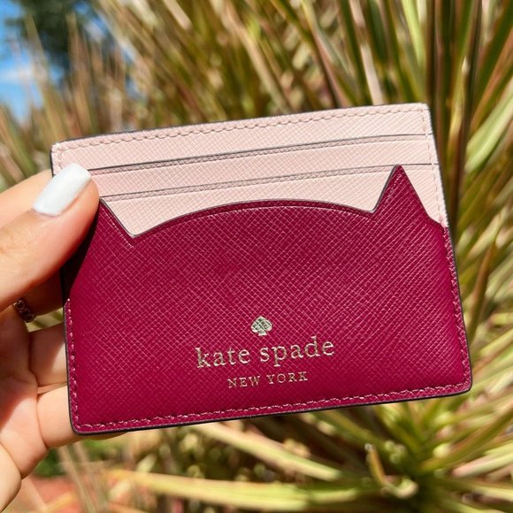 NWT Kate Spade Card Holder Blackberry Preserve Pink Multi - Picture 3 of 3